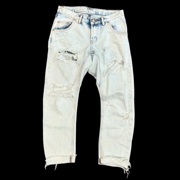 One Teaspoon lonely boys Light Blue Denim slouch jeans size 24 - Picture 1 of 7
